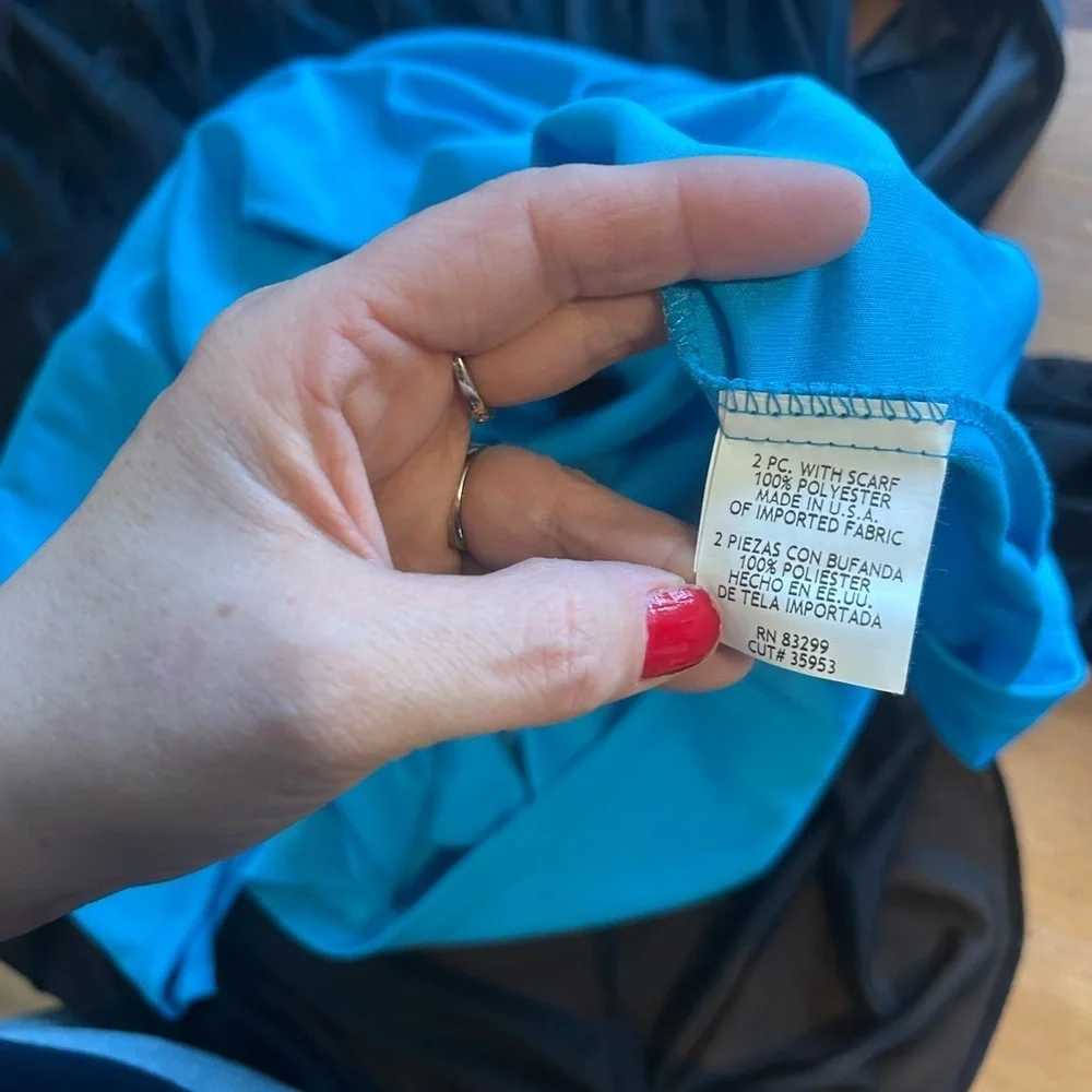 Blu Sage Y2K whimsy Goth size 20 baby doll tie, bag, blue and black dress